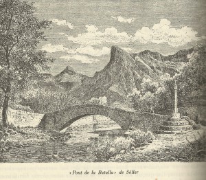 El pont de la Mar o de la Invasió, també dit d'en Barona, en un gravat del Die Balearen de l'Arxiduc Lluís Salvador.